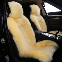 长城世喜 羊毛坐垫 冬季汽车坐垫 毛垫车垫羔羊皮 中长毛单座垫 坐垫 冬季汽车前排单座 时尚米