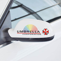 猛速 MIXSUPER 汽车贴纸 生化危机个性创意遮划痕脚印 彩绘车贴 车身油箱盖后视镜把手贴 后视镜贴-黑字2个