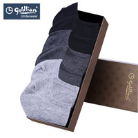 金利来船袜男夏季薄款短袜子棉袜商务吸汗运动隐形男袜子6双礼盒装 17035 6双-黑色2深麻灰2浅麻灰2 均码