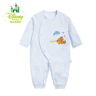 迪士尼(Disney)婴幼儿衣服纯棉哈衣爬服侧开连体衣153L659 淡蓝 66cm