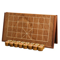 御圣 中国象棋4分折叠黄鸡翅木象棋套装木质棋盘