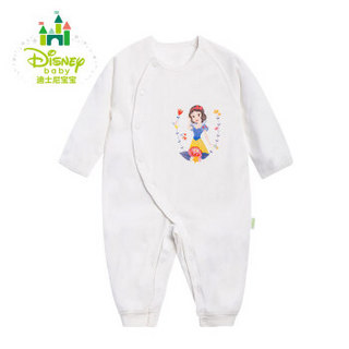 迪士尼(Disney)婴幼儿衣服纯棉哈衣爬服侧开连体衣153L659 米白 73cm