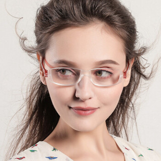 纳尼尼进口老花镜男女轻薄时尚CP2 折叠便携高清舒适老花眼镜 红色150度