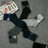 顶瓜瓜袜子男中筒夏季运动男士薄款中筒袜男式夏天黑色袜子男袜子吸汗透气四季商务休闲棉袜春夏5双装几何款