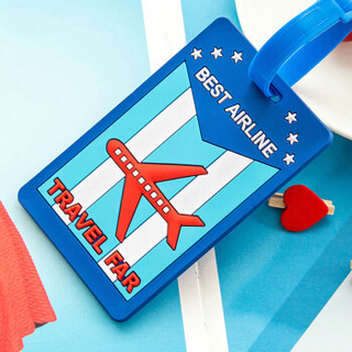 加加林 旅行便携登机牌行李箱卡通创意硅胶行李牌挂牌吊牌托运牌2个装