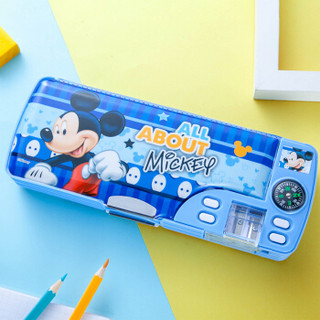 迪士尼（Disney）多功能文具盒男款 小学生塑料铅笔盒大容量米奇 蓝色 DM20001M