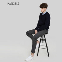 Markless 休闲裤男修身毛呢直筒长裤羊毛加厚裤子CKA3819M 深灰色 175/L