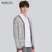 Markless 男士开衫毛衣青年针织衫薄外套MSA7713M 花灰色 180/XL