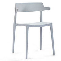 百思宜 北欧现代简约休闲靠背餐椅 家用塑料椅子创意餐桌椅凳子时尚洽谈椅 灰色