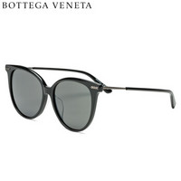 葆蝶家Bottega Veneta eyewear 亚洲版女太阳镜 BV圆框细框女士墨镜 BV0103SA-001 黑色镜框灰色镜片 55mm