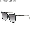 葆蝶家Bottega Veneta kering eyewear 太阳镜女 亚洲版 BV方框墨镜 BV0097SA-004 黑色镜框渐变灰镜片 54mm