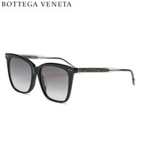 葆蝶家Bottega Veneta kering eyewear 太阳镜女 亚洲版 BV方框墨镜 BV0097SA-004 黑色镜框渐变灰镜片 54mm