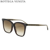 葆蝶家Bottega Veneta kering eyewear太阳镜女 亚洲版 BV方框墨镜 BV0097SA-005 哈瓦那镜框渐变棕镜片 54mm