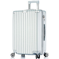 B.L.B.L 贝尔贝拉 耐磨抗摔拉杆箱 铝包角28英寸行李箱男女万向轮轻盈大容量旅行箱 银色