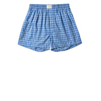 GIORDANO 佐丹奴 内衣男式内裤 棉质印花大裤衩平底四角裤 011771390019604 15蓝/白格子色 加加大码(180/94A)