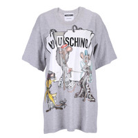 MOSCHINO 女士灰色棉质老鼠图案短袖T恤 3XA0702 9140