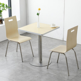 佐盛餐桌椅组合饭桌快餐桌折叠不锈钢化玻璃学校单位食堂员工餐桌二人位