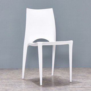 创意家用塑料椅子餐椅成人凳子办公椅现代简约靠背休闲电脑椅 白色