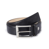 TRUSSARDI 杜鲁萨迪男式黑色牛皮暗花LOGO针扣腰带72L000062Y000013 K299 110