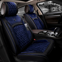 紫风铃冬季植绒汽车坐垫全包汽车座垫奥迪博越传祺宝马途胜途观奔驰起亚车座椅套1703 魅力蓝-标准版