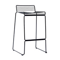 佳匠 现代简约铁艺吧台椅餐椅金属铁线北欧酒吧椅子高脚凳 黑色