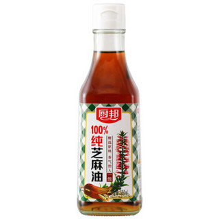 厨邦 食用油 浓香纯芝麻油 香油 物理压榨一级 凉拌火锅  350ml