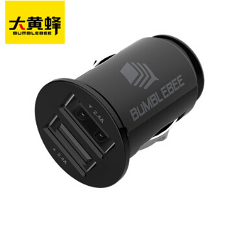 大黄蜂 BUMBLEBEE 两口usb车载充电器5V 4.8A智能输出充电头点烟器迷你车充手机平板通用一拖二车充头D-P540