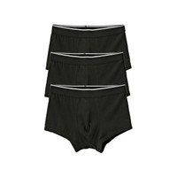GIORDANO 佐丹奴 内衣男式内裤 三条装宽橡筋平底内裤四角内裤 011760060010401 09标志黑X3色 加加大码(180/94A)