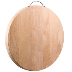 唐宗筷 天然圆形菜板 实木砧板 橡胶木切菜板 原木砧板 案板面板（Φ36