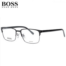 HUGO BOSS 雨果博斯 眼镜框 男女休闲黑色钛金属近视眼镜架圆脸方框潮款光学镜框 0808/F-QIL-5617