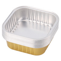 拜杰（Baijie）烘焙面包模具烘焙蛋糕铝箔模具铝箔锡纸盒300ml*10个方形大号