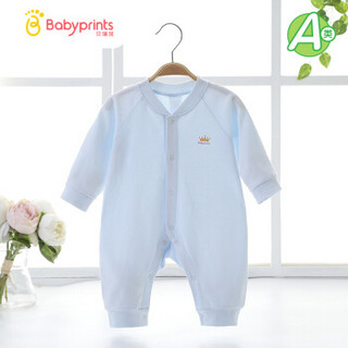 贝瑞加Babyprints婴儿连体衣宝宝衣服春夏季新生儿服装内衣哈衣爬爬服纯棉四季蓝色66cm6-10个月