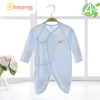 贝瑞加Babyprints新生儿连体衣服婴儿爬爬服宝宝和尚服哈衣内衣纯棉蝴蝶衣春夏装蓝色59cm 3-6个月