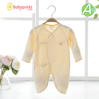 Babyprints 贝瑞加Babyprints新生儿连体衣服婴儿爬爬服宝宝和尚服哈衣内衣纯棉蝴蝶衣春夏装黄色52cm0-3个月