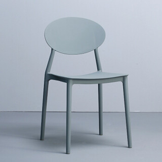 百思宜 北欧现代简易休闲椅 创意家用咖啡厅椅塑料餐椅靠背 灰色