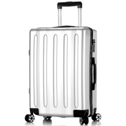 B.L.B.L 贝尔贝拉 拉杆箱 万向轮24英寸男女登机行李箱时尚轻盈旅行箱  银色