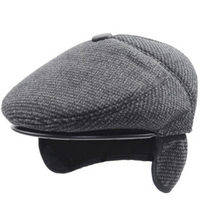 GLO-STORY帽子男 户外休闲加厚保暖中老年人护耳帽 MMZ744135 灰色