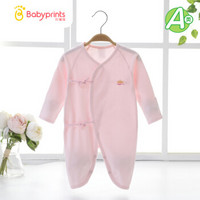 Babyprints 贝瑞加Babyprints新生儿连体衣服婴儿爬爬服宝宝和尚服哈衣内衣纯棉蝴蝶衣春夏装粉色52cm0-3个月