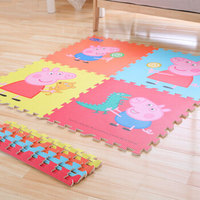 小猪佩奇（Peppa Pig）棒棒糖地垫 EVA地垫 宝宝爬行垫防滑玩具 儿童拼接爬爬垫60*60*1cm（4片装）带边条