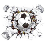 LMA洛玛 汽车贴纸3D贴纸仿真裂痕穿墙贴纸足球车贴油箱盖车尾装饰贴