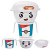 阳光飞歌 竹纤维儿童餐具套装 韩式创意儿童卡通水杯碗餐盘 男孩款碗碟套装 3件套1700801