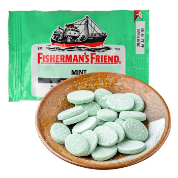 FISHERMAN'S FRIEND 渔夫之宝 特强润喉糖 薄荷味 25g 袋装