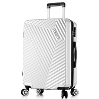 B.L.B.L 贝尔贝拉 防刮拉杆箱 20英寸万向轮行李箱男女士登机箱高端旅行箱 银色