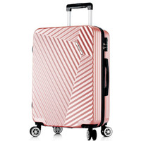 B.L.B.L 贝尔贝拉 防刮拉杆箱 20英寸万向轮行李箱男女士登机箱高端旅行箱 玫瑰金