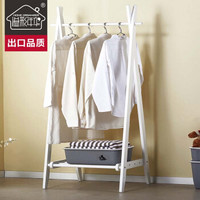 溢彩年华 衣帽架 出口大号落地实木卧室多功能置物挂衣架 白色 YCC2060-WH