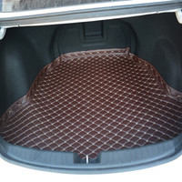 KOOLIFE 汽车后备箱垫 皮革耐磨防滑防水后备箱垫子适用于05-17款大众POLO-咖色