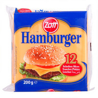 卓德zott  汉堡奶酪片 芝士片 200g 12片装 德国进口