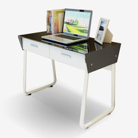 家乐铭品 书桌 双抽电脑桌钢化玻璃办公桌抽屉学习桌工作台ZC1124