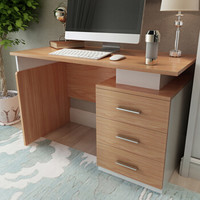 美宜德曼MYDM 电脑桌 普斯右三抽柜办公桌橡木色 写字台学习桌写字桌