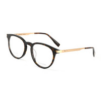 TRUSSARDI 杜鲁萨迪 中性款玳瑁色镜框金色镜腿板材全框光学眼镜架眼镜框 VTR281F 0721 50MM